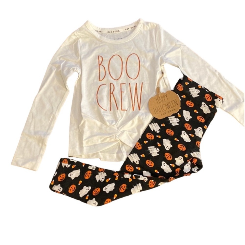 Rae Dunn little girls, Boo Crew set. Size 4. Long sleeve top and leggings.